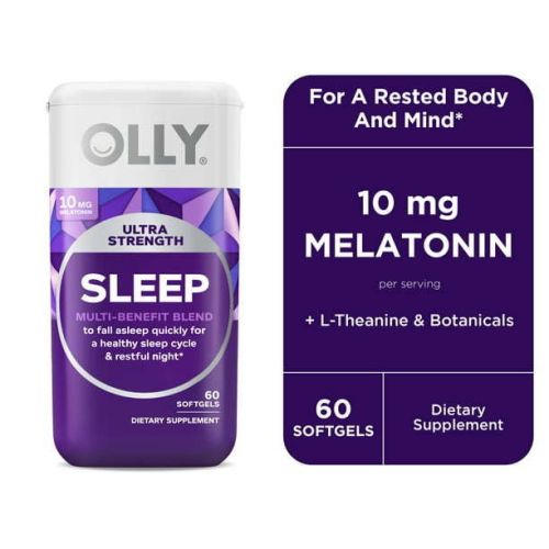 OLLY Ultra Strength Sleep Softgel, Melatonin Sleep Aid, Magnesium, L-Theanine, 60 Count OLLY Ultra Strength Sleep Softgel, Melatonin Sleep Aid, Magnesium, L-Theanine, 60 Count