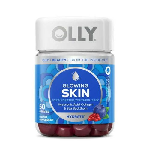 OLLY Glowing Skin Vitamin Gummy with Hyaluronic Acid, Supplement, Plump Berry, 50 Count OLLY Glowing Skin Vitamin Gummy with Hyaluronic Acid, Supplement, Plump Berry, 50 Count