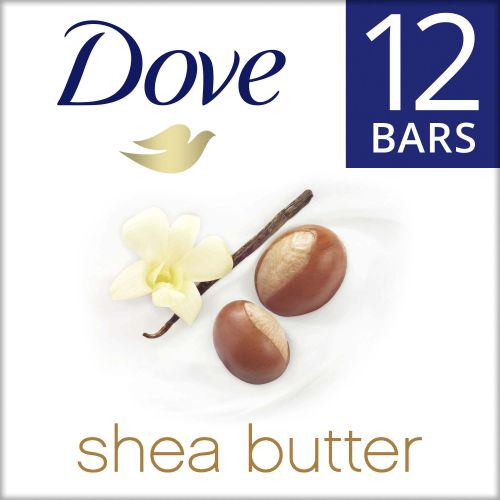 Dove Beauty Bar Gentle Skin Cleanser Shea Butter More Moisturizing Than Bar Soap, 3.75 oz, 12 Bars Dove Beauty Bar Gentle Skin Cleanser Shea Butter More Moisturizing Than Bar Soap, 3.75 oz, 12 Bars