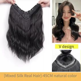 Women's Curly Long Wig Piece Is Fluffy And Invisible (Option: 45cm natural color)