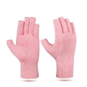 1pair Compression Arthritis Gloves Pain Relief Gloves ( Buy A Size Up ) (Color: pink, size: S)